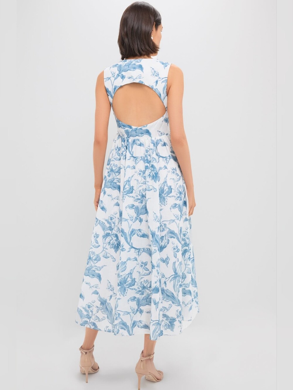 NWT Hyacinth House Dusty Blue Floral Maizie Maxi Dress Size M - Picture 2 of 10